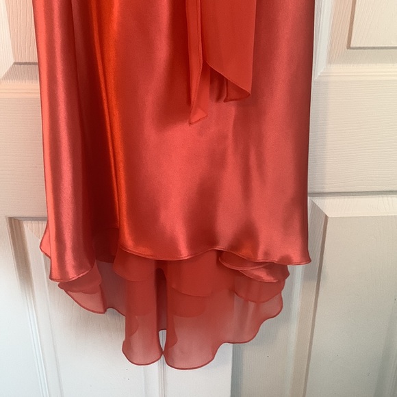 *David’s Bridal Burnt Orange Tea Length Dress Size 4 - Picture 3 of 12